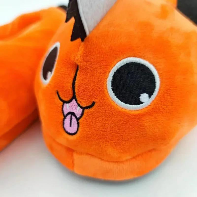Step into Comfort with the Anime Chainsaw Man Pochita Plush Slippers – Perfect Holiday Gift for Fans!